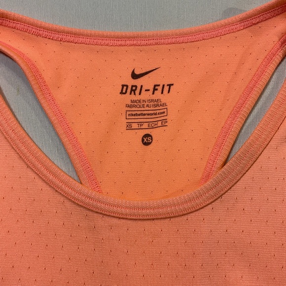 Nike Dry Fit Womens Training Orange Heathered Gray Razer Back Tank Top, Size XS - Picture 5 of 6